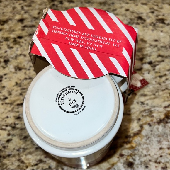 Peppermint & Pine • Naughty Nice Stackable Stonewear Mug Set • Red White • 18oz - Picture 7 of 9